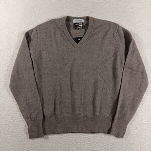 Norm Thompson Sweater Womens 38 Gray Merino Wool Mink V-Neck England NWT